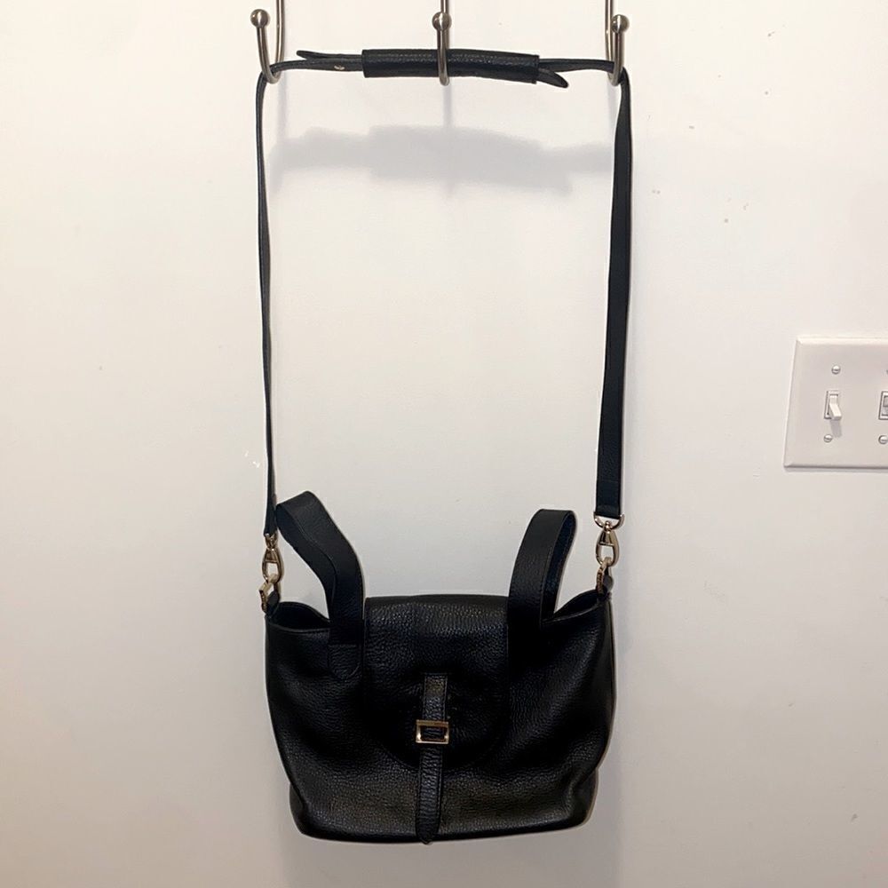 Meli Melo Thela Mini Black Crossbody Bag Purse Handbag Pebbled Leather - Picture 3 of 13